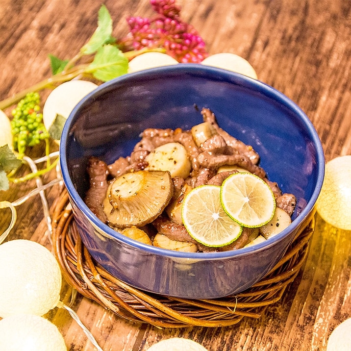 牛肉とエリンギのアンチョビ炒め